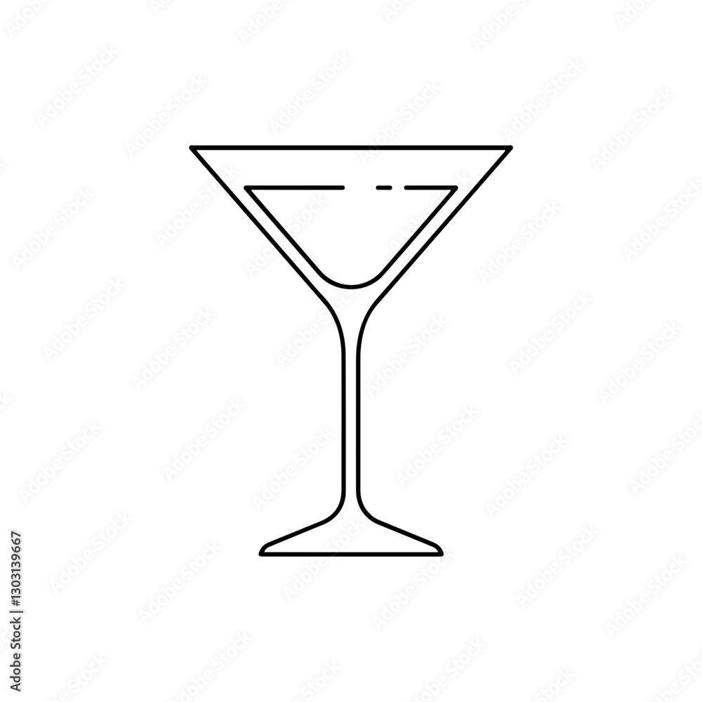 Cocktail Glass Minimal Thin Line Icon – A Simple Symbol Representing Cocktails, Drinks, and Beverage Culture Cocktail Glass Minimal Thin Line Icon – A Simple Symbol Representing Cocktails, Drinks, and Beverage Culture