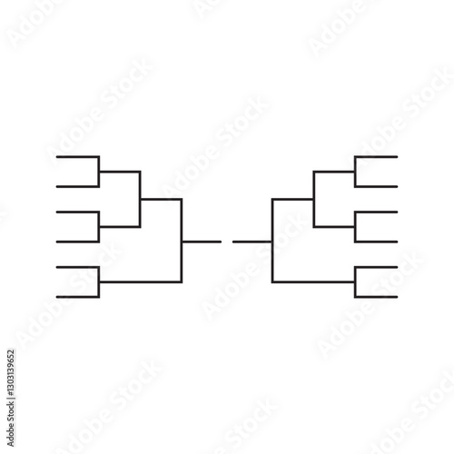 12 team Tournament bracket templates illustration