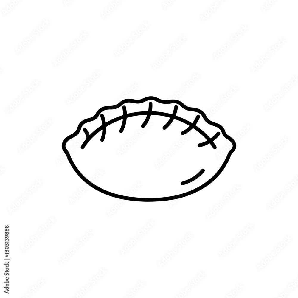 Dumpling Thin Flat Icon – Simple Outline of Dumpling Representing Food and Culinary Culture Dumpling Thin Flat Icon – Simple Outline of Dumpling Representing Food and Culinary Culture