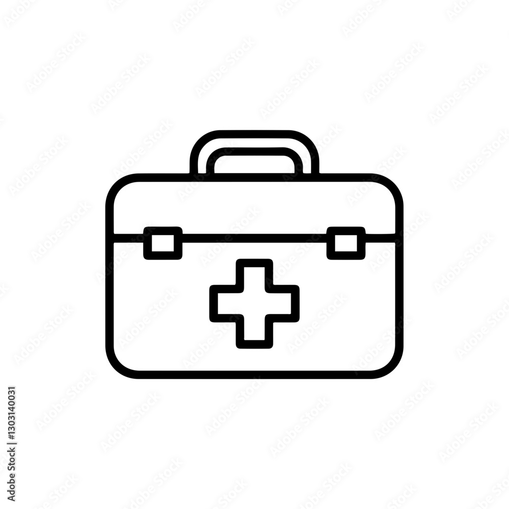First Aid Kit Box Icon – Thin Line Design for Medical Assistance, Health, and Emergency Care First Aid Kit Box Icon – Thin Line Design for Medical Assistance, Health, and Emergency Care