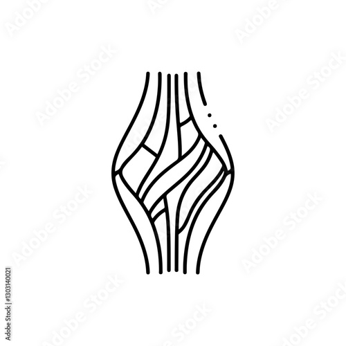 Fascia Connective Tissue Icon – Symbol for Human Anatomy, Musculoskeletal System, and Body Tissue