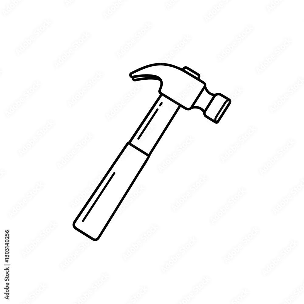 Hammer Construction Flat Icon – Simple Design for Tools and Construction Work Hammer Construction Flat Icon – Simple Design for Tools and Construction Work