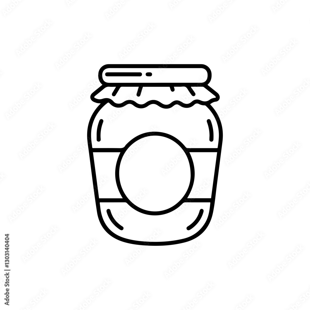 Jam Jar Icon – Simple Design for Food Storage, Homemade Goods, and Culinary Concepts Jam Jar Icon – Simple Design for Food Storage, Homemade Goods, and Culinary Concepts