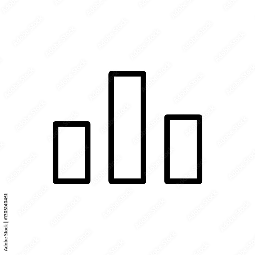 Leaderboard Icon – Three Vertical Bars in Ascending Order Representing Ranking and Achievement Leaderboard Icon – Three Vertical Bars in Ascending Order Representing Ranking and Achievement
