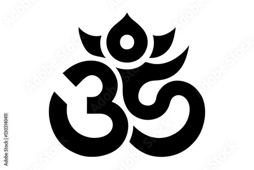 Om Aum Symbol of Hinduism Flat Icon for Apps

