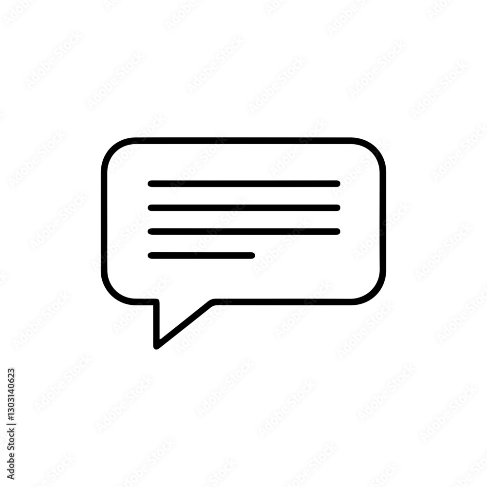 Message Chat Bubble Thin Icon – Representing Communication, Messaging, and Social Interaction Message Chat Bubble Thin Icon – Representing Communication, Messaging, and Social Interaction