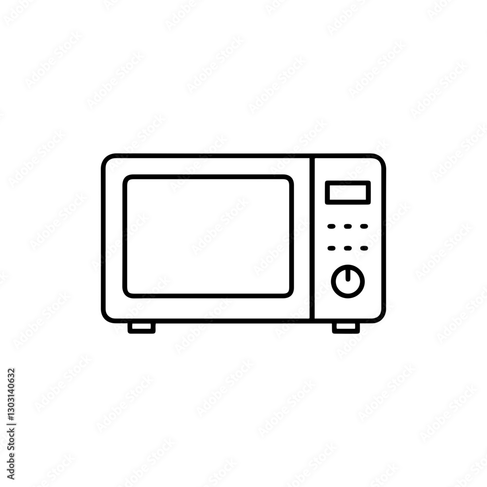Microwave Oven Icon with Simple Door – Representing Kitchen Technology and Food Heating Appliances Microwave Oven Icon with Simple Door – Representing Kitchen Technology and Food Heating Appliances