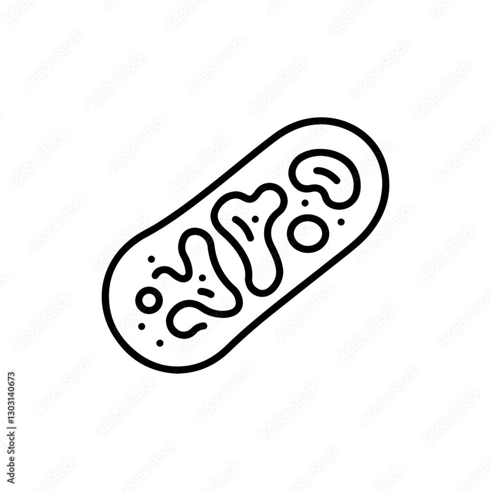Mitochondria Energy Cell Icon – A Simple Outline Representation of the Powerhouse of the Cell for Biology and Science Mitochondria Energy Cell Icon – A Simple Outline Representation of the Powerhouse of the Cell for Biology and Science