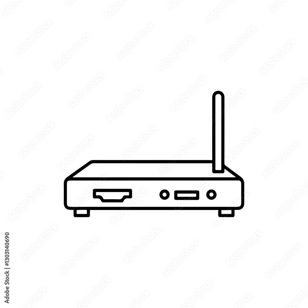 Modem Box with Connection Icon – A Representation of a Modem and Network Connection for Internet Services Modem Box with Connection Icon – A Representation of a Modem and Network Connection for Internet Services