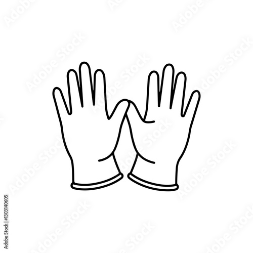 Medical Gloves Protection Icon – Representing Safety, Hygiene, and Medical Equipment for Healthcare