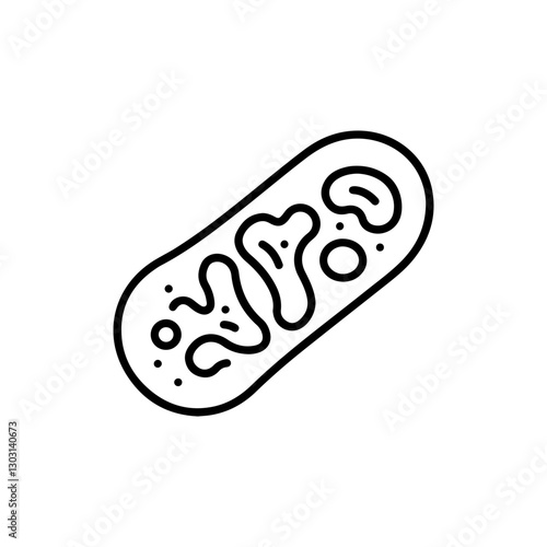 Mitochondria Energy Cell Icon – A Simple Outline Representation of the Powerhouse of the Cell for Biology and Science