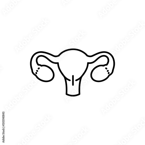 Ovary Icon – Paired Oval-Shaped Ovaries Representing Reproductive System and Female Health