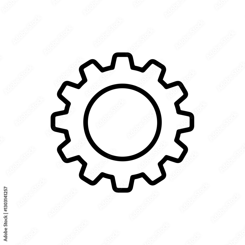 Settings Gear Minimal Icon – Representing System Adjustments, Configuration, and Control Settings Gear Minimal Icon – Representing System Adjustments, Configuration, and Control