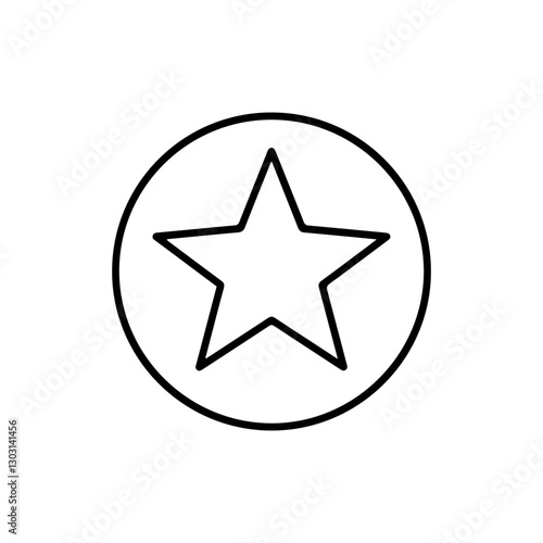 Star Badge Icon – Centered Star within a Circular Badge for Awards and Recognition