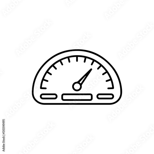 Speedometer Dashboard Icon – Thin Line Design for Vehicle Speed, Performance, and Monitoring