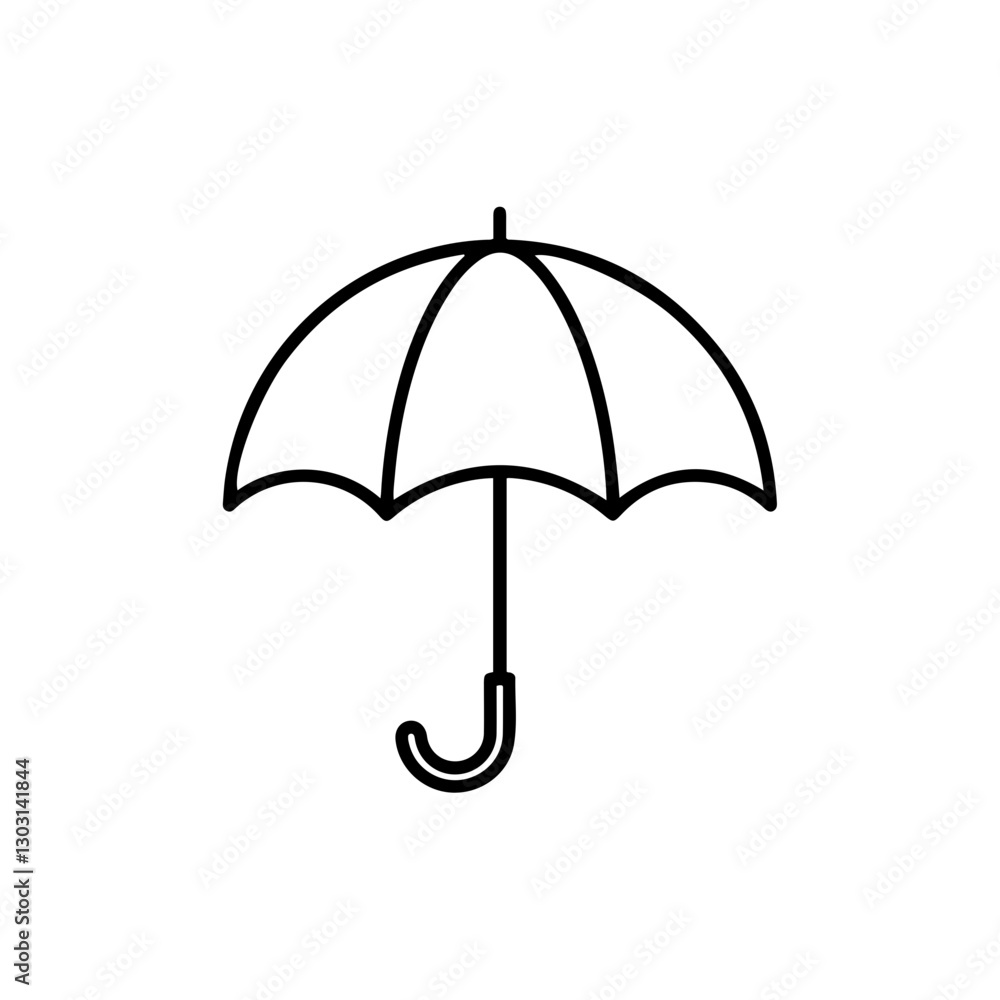 Minimal Umbrella Icon – Representing Rain Protection, Weather Safety, and Outdoor Essentials Minimal Umbrella Icon – Representing Rain Protection, Weather Safety, and Outdoor Essentials