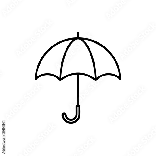 Minimal Umbrella Icon – Representing Rain Protection, Weather Safety, and Outdoor Essentials