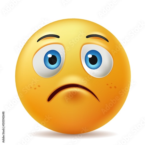 3d smiley face with sad