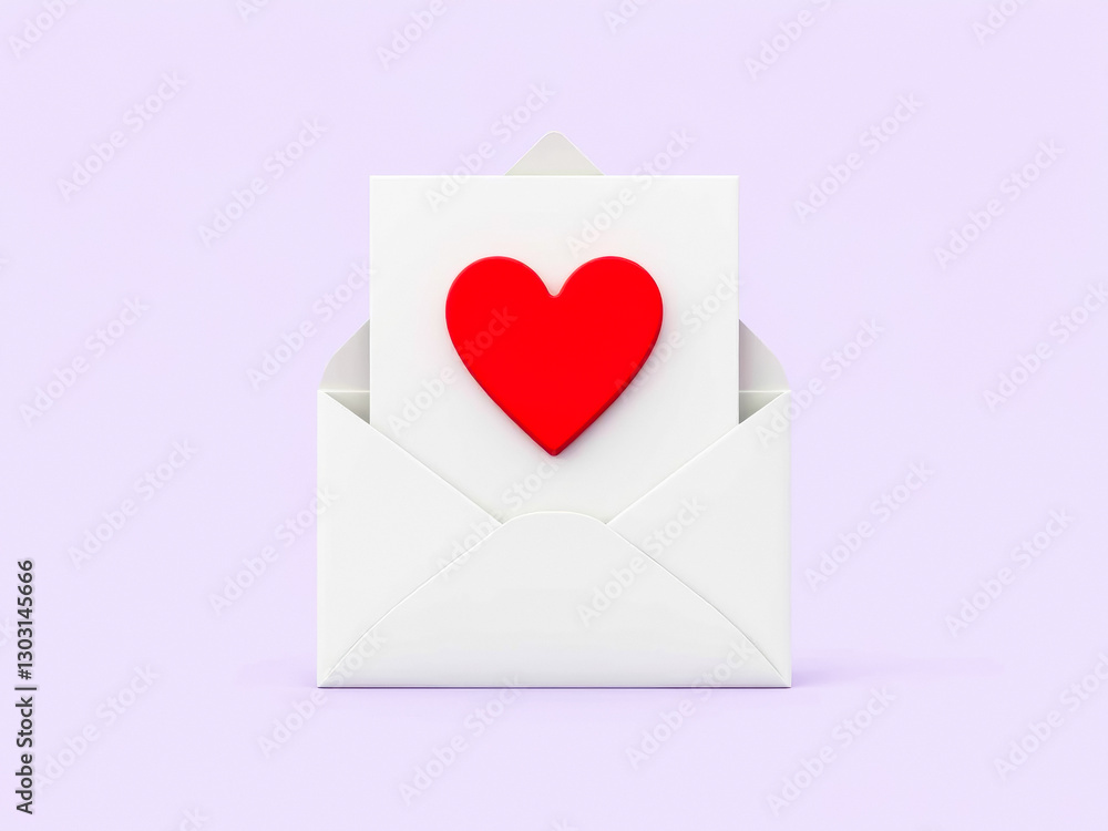white envelope with a red heart card inside white envelope with a red heart card inside