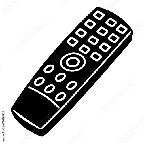 TV remote with volume buttons silhouette vector illustration 