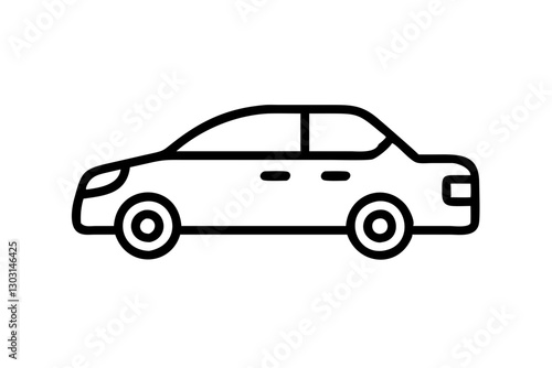 Flat Sedan Car Icon – Front View Automobile Vector