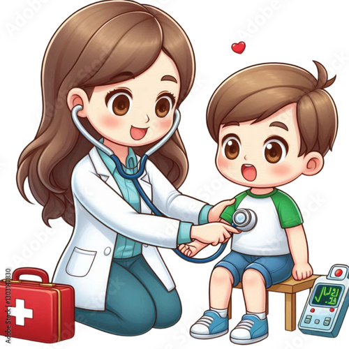 Doctor's checkup vector design