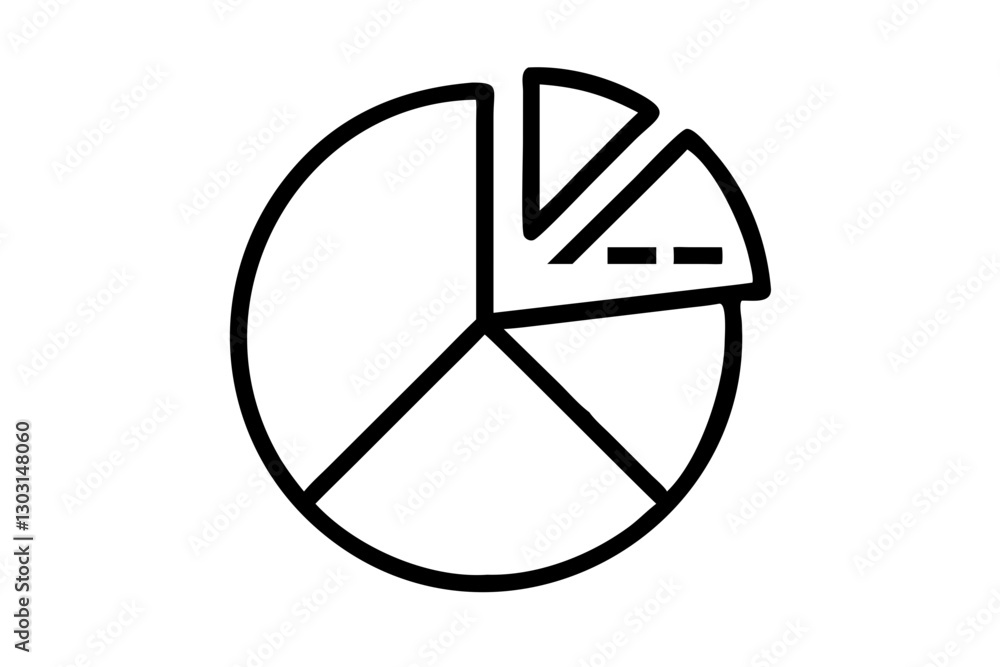 Flat Pie Chart Icon – Minimalist Statistical Data Visualization Flat Pie Chart Icon – Minimalist Statistical Data Visualization