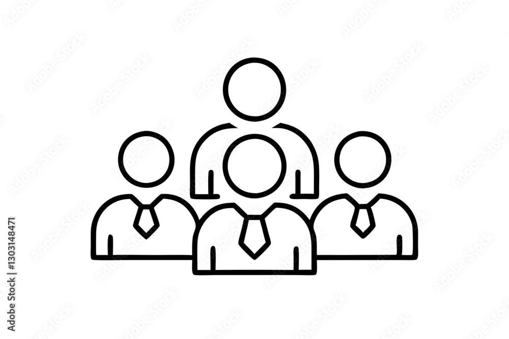 Team Business Meeting with Teamwork and Collaboration Line Icon
Team Business Meeting with Teamwork and Collaboration Line Icon