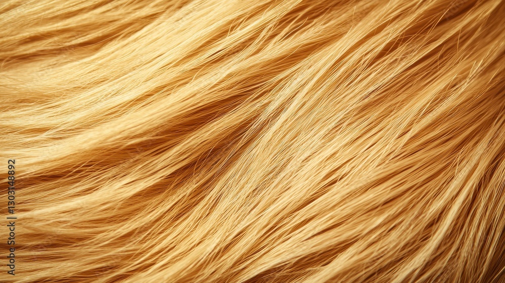 Fototapeta premium Close-Up of Fluffy Golden Fur Texture in Macro View