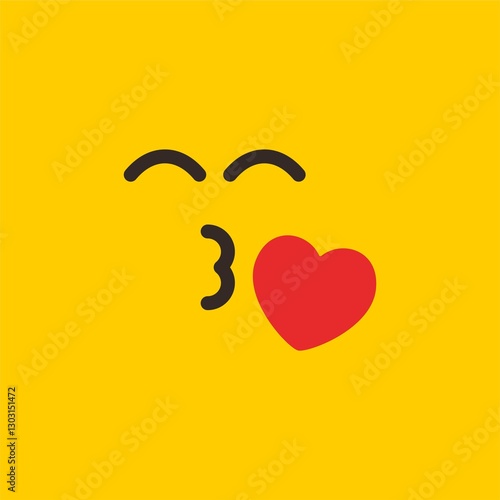 set emoticon emoji flat icon