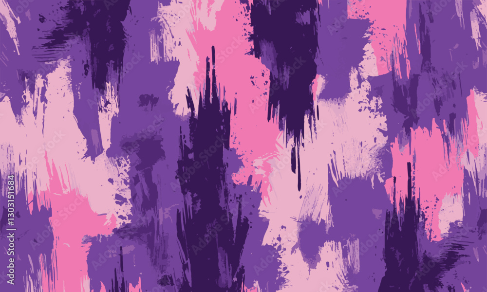 Obraz premium Modern vector style artwork featuring a background of rough, thick brushstrokes in blue and pink, creating a textured and dynamic design, easily editable.