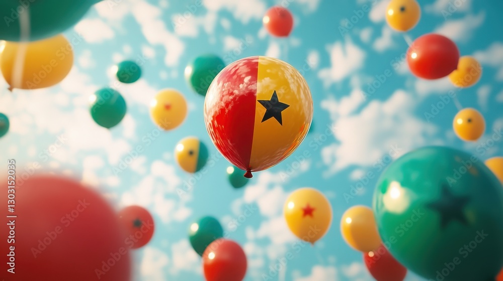 Colorful Balloons in the Sky Creating a Festive Atmosphere with Playful Vibes Colorful Balloons in the Sky Creating a Festive Atmosphere with Playful Vibes