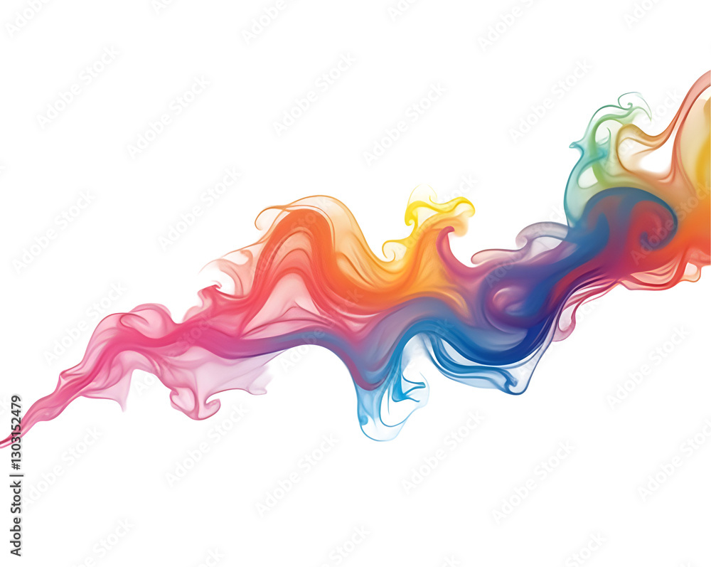 Naklejka premium Flowing Multicolor Smoke – Modern Abstract Gradient Design
