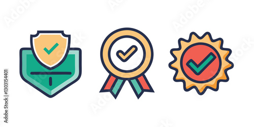 Premium Quality Badge Icons - Verified, Certified, Achievement Medals & Checkmarks