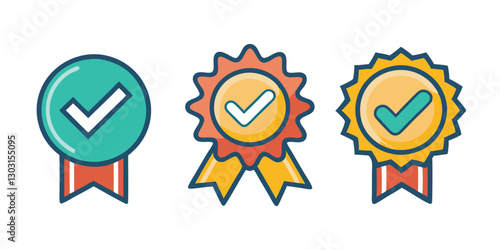 Premium Quality Badge Icons - Verified, Certified, Achievement Medals & Checkmarks