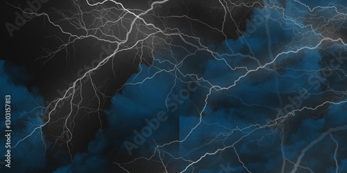Lightning, thunder cloud dark cloudy sky. Fork lightning striking down during summer storm. intense lightning lighting up the sky .


