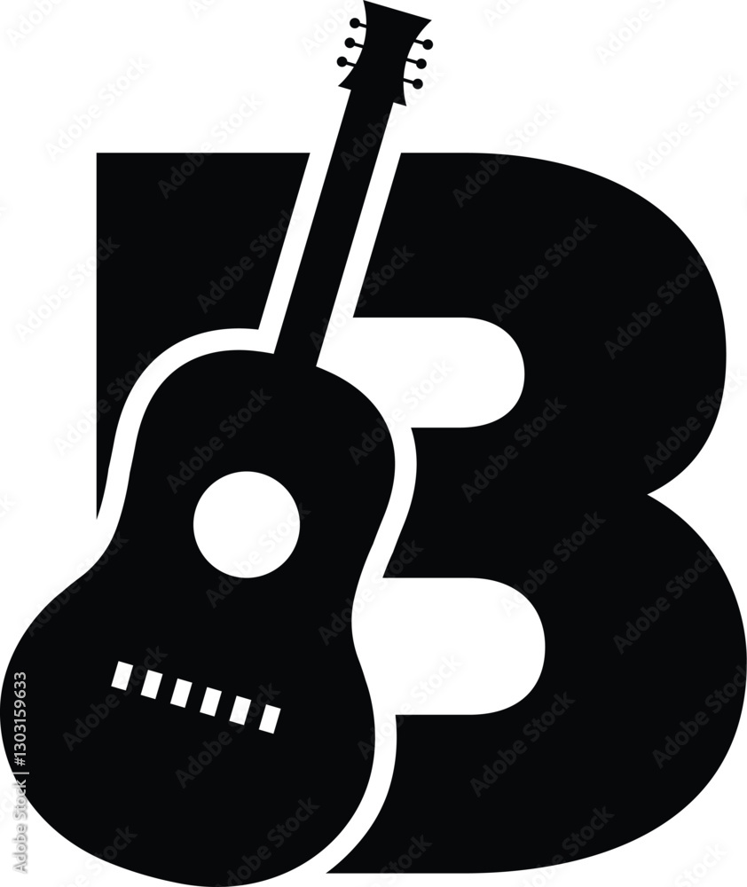 Modern B Letter Guitar Icon Vector Design Illustration Modern B Letter Guitar Icon Vector Design Illustration