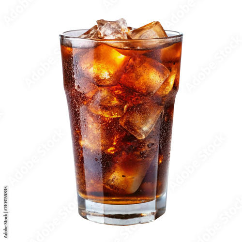 glass of cola with ice
