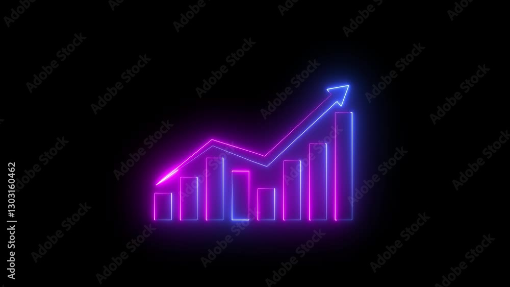 Neon business graph animation increased. 12 graph bar animation increased. 12 month increased graph of success business. Neon Business Graph Chart neon line Icon Animation black background. Neon business graph animation increased. 12 graph bar animation increased. 12 month increased graph of success business. Neon Business Graph Chart neon line Icon Animation black background.