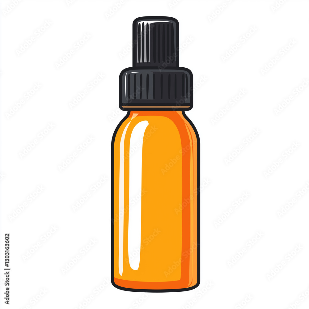 Fototapeta premium A small orange glue bottle with a black cap, designed for precision adhesive application in art, crafts, and office work