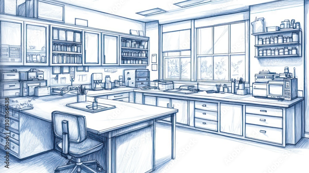 Blueprint of a Modern Scientific Laboratory: A Detailed Sketch of a Well-Equipped Research Facility Blueprint of a Modern Scientific Laboratory: A Detailed Sketch of a Well-Equipped Research Facility
