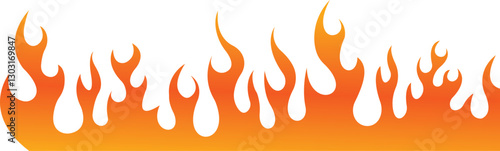 Flame vector icons. Campfire flame, fire flames, fireball, wildfire and red hot bonfire, red fiery flames vector design