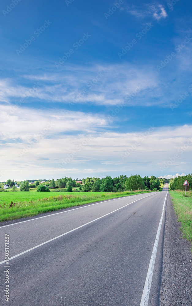 Road with a clear blue sky above it Road with a clear blue sky above it