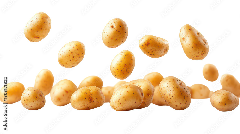 Falling fresh potatoes isolated on Cutout background.PNG Falling fresh potatoes isolated on Cutout background.PNG