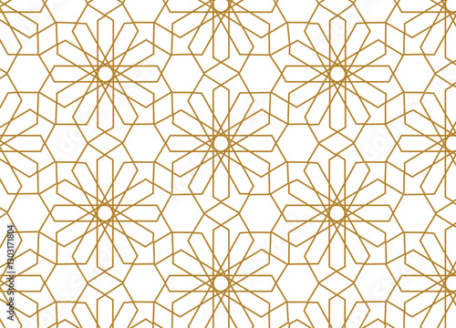 Abstract seamless pattern in gold Arabian style vector background