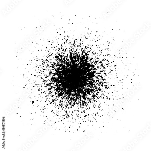 Dynamic Ink Burst in Modern Art Canvas