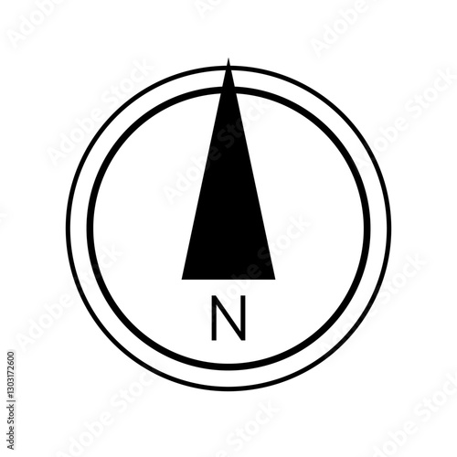 Architectural north arrow and compass outline vector