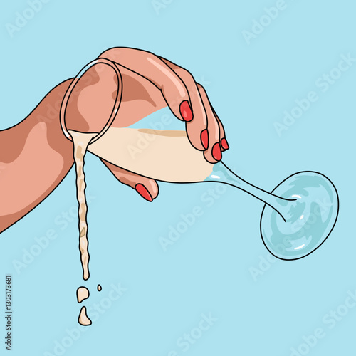 Stylized Hand Throwing Wine Glass