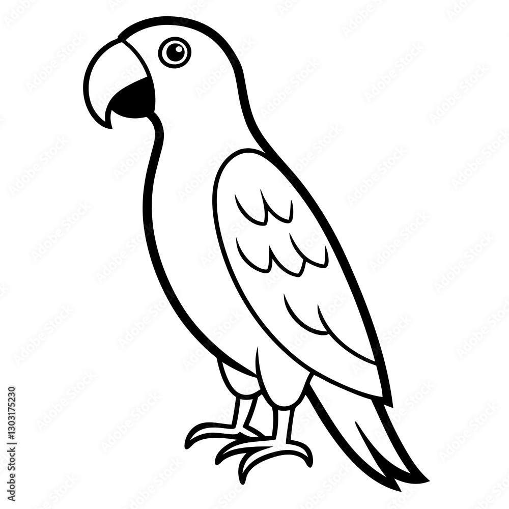 Fototapeta premium Colorful parrot vector illustration—perfect for digital designs, prints, and branding projects.
