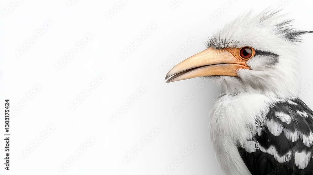 Fototapeta premium Hornbill bird flying wildly birdwatcher's paradise nature photography exotic environment close-up view avian beauty